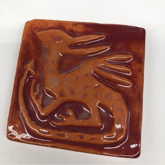 Handmade Ceramic Tile: Red Celtic Dragon - Picture 1 of 2